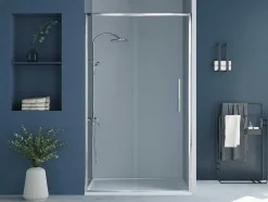 Porta De Duche De Correr Estilo Industrial Cromada 120X195 Cm - Toroni