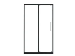 Porta De Duche De Correr Preto Mate Estilo Industrial 120X195 Cm - Toroni