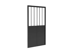 Porta De Duche De Correr Preto Mate Estilo Atelier 100 X 195 Cm - Urbanik
