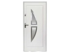 Porta De Entrada Em Aco Envidracado Com Inox A207 X L100 Cm Branco, Abertura Para A Direita - Covas