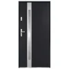 Porta De Entrada Em Aco Envidracado Com Inox De A.207 X L.100 Cm Cor Antracite Com Abertura Para A Direita - Braga