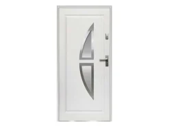 Porta De Entrada Em Aco Envidracado Com Inox A207 X L100 Cm Branco, Abertura Para A Esquerda - Covas