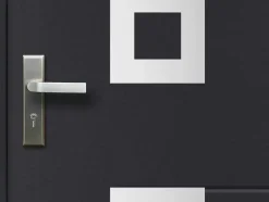 Porta De Entrada Em Aco Envidracado Com Inox A207 X L100 Cm Antracite, Abertura Para A Direita - Tifana