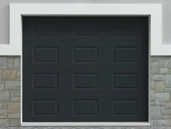 Porta De Garagem Seccionada Com Padrao Quadriculado Antracite Motorizado - Caopas