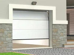 Porta De Garagem Seccionada Efeito Madeira Branca Com Motor Somfy - Prieta