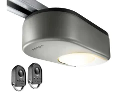 Porta De Garagem Seccionada Efeito Liso Com Porta Central Antracite Com Motor Somfy - Lavega