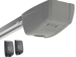 Porta De Garagem Seccionada Efeito Ranhurado Cinza Com Motor Somfy - Noria