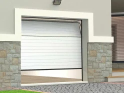 Porta De Garagem Seccionada Efeito Ranhurado Branco Com Motor Somfy - Noria