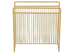 Porta-Revistas Filiforme C.36 X L.23 X A.33 Cm, Metal Dourado - Poliara