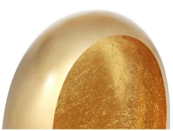 Porta-Velas Em Metal C.31,5 X A.43 Cm, Acabamento Latao E Folhas Douradas, Dourado - Belinni