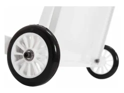 Porte-Buches Avec Roulettes Et Poignees En Acier Emaille Blanc