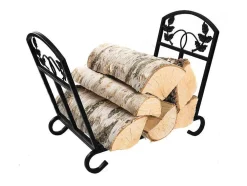 Porte-Buches Pliable En Acier Noir