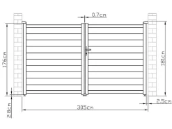 Portão De Batente Aluminio C305 X A181 Cm Branco - Nazario