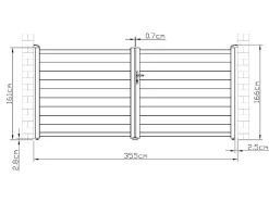 Portão De Batente Antracite Em Aluminio De C350 X A158 Cm - Nazario