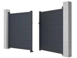 Portão De Batente Antracite Em Aluminio De C300 X A158 Cm - Nazario