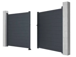 Portão De Batente Antracite Em Aluminio De C350 X A173 Cm - Nazario