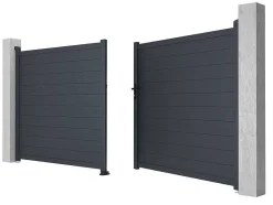 Portão De Batente Antracite Em Aluminio De C392 X A173 Cm - Nazario