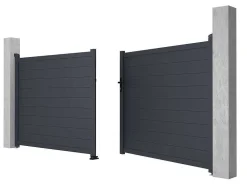 Portão De Batente Antracite Em Aluminio De C392 X A158 Cm - Nazario