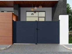 Portão De Batente Motorizado Em Aluminio Antracite De C355 X A181 Cm - Nazario