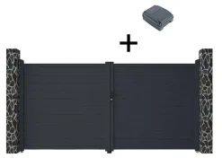 Portão De Batente Motorizado Em Aluminio Antracite De C355 X A181 Cm - Nazario