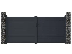 Portão De Batente Motorizado Em Aluminio Antracite De C355 X A166 Cm - Nazario