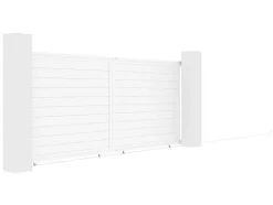Portão De Correr Aluminio C416 X A180 Cm Branco - Nazario