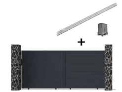 Portão De Correr Motorizado Em Aluminio Antracite De C350 X A158 Cm - Nazario