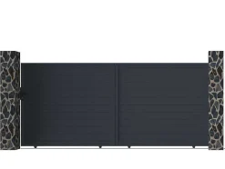 Portão De Correr Motorizado Em Aluminio Antracite De C350 X A173 Cm - Nazario