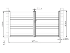 Portão Eletrico De Batente Aluminio C355 X A181 Cm Branco - Nazario