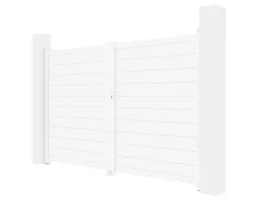 Portão Eletrico De Batente Aluminio C305 X A181 Cm Branco - Nazario