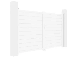 Portão Eletrico De Batente Aluminio C305 X A181 Cm Branco - Nazario