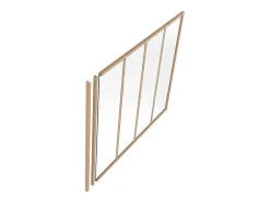 Poste Para Divisória Em Aluminio Termolacado A105 Cm Natural Claro - Bayview