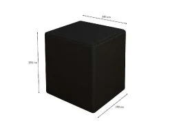 Pouf Milena, Preto, 34X34X37 Cm, Epikasa