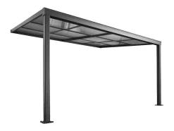 Pérgola De Encostar A Parede Com Teto De Correr 12 M Antracite - Izeda