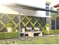 Pérgola De Parede Em Aluminio 13,2 M Antracite De C436 X L305 X A240/285 Cm - Alvaro