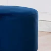 Pufe De Veludo Cloria - Azul-Escuro