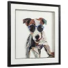 Quadro Multicolor Colagem Cao Efeito 3D Com Moldura Preta De 60 X 60 Cm - Mambo