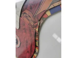Quadro Multicolor Colagem Guitarra Efeito 3D Com Moldura Preta De 50 X 70 Cm - Hero