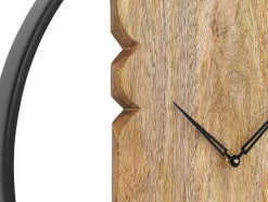 Relógio De Parede Bimaterial D61 Cm Madeira E Metal Natural Claro E Preto - Galou