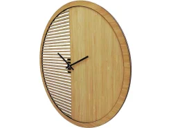 Relógio De Parede Contemporaneo De D. 40 Cm Cor Natural - Bossifa