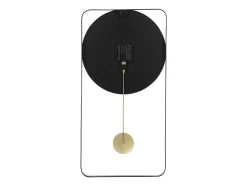 Relógio De Parede Em Metal L. 31 X A. 60 Cm Preto E Dourado - Fastina