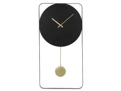 Relógio De Parede Em Metal L. 31 X A. 60 Cm Preto E Dourado - Fastina
