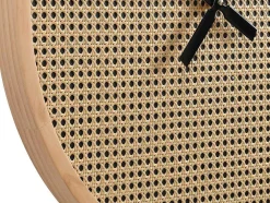 Relógio De Parede Em Palhinha D. 60 Cm Mdf E Madeira Natural - Fietra