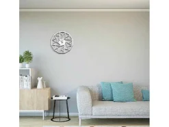 Relógio Geometrico 1, Branco, Preto, 50X1,5X50 Cm, Epikasa