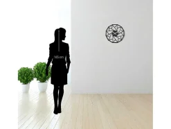 Relógio Geometrico 7, Preto, Prata, 50X1,5X50 Cm, Epikasa