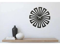 Relógio Geometrico 6, Preto, Prata, 50X1,5X50 Cm, Epikasa