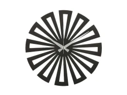 Relógio Geometrico 6, Preto, Prata, 50X1,5X50 Cm, Epikasa