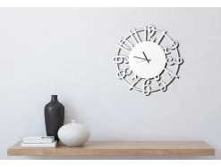 Relógio Numbers, Branco, Preto, 50X1,5X50 Cm, Epikasa