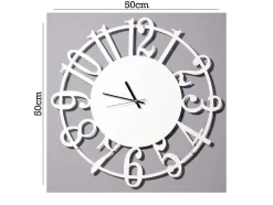 Relógio Numbers, Branco, Preto, 50X1,5X50 Cm, Epikasa