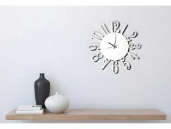 Relógio Numbers 1, Branco, Preto, 50X1,5X50 Cm, Epikasa